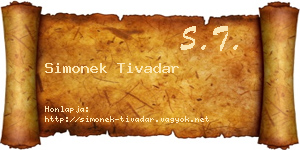 Simonek Tivadar névjegykártya