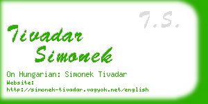 tivadar simonek business card